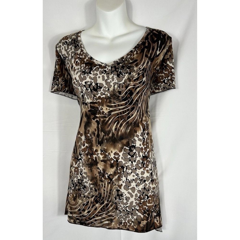 Vintage Deadstock USA Y2K Boho Fairy Grunge Goth Top Size L Asymmetrical Stretch